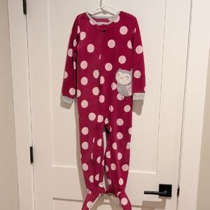 Carter's Pink Polka Dot Footed Fleece Pajamas